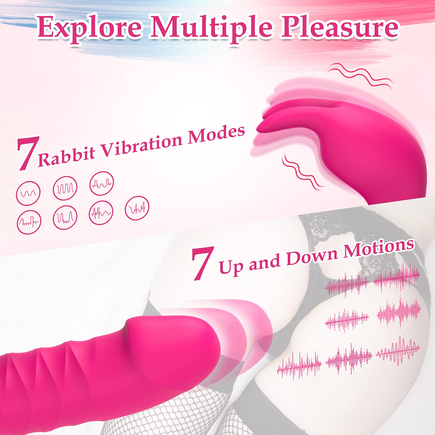 Lysia Thrusting G Spot Rabbit Vibrator - Pink